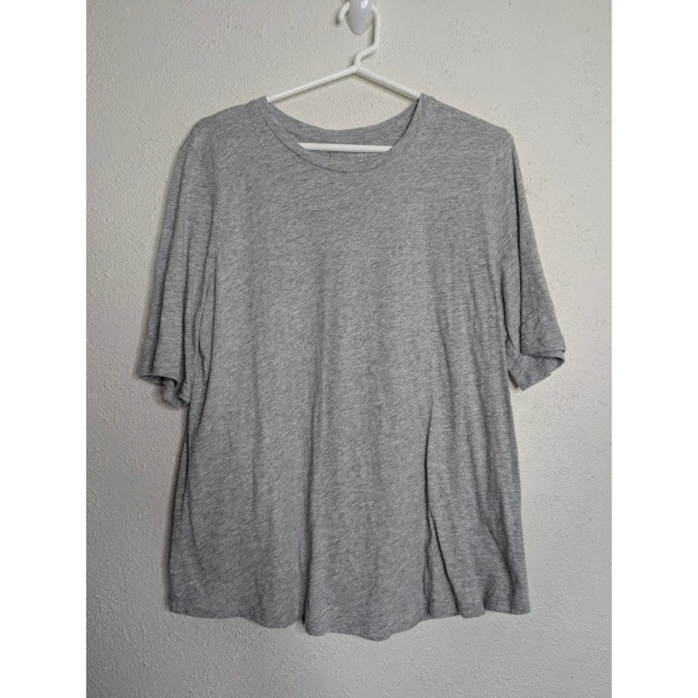 Eileen Fisher Women T-Shirt M Gray Short Sleeve 100% Organic Cotton Minimal